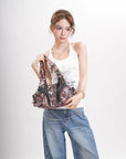 Retro Utility Multi-Pocket Satchel Shoulder-Crossbody Bag