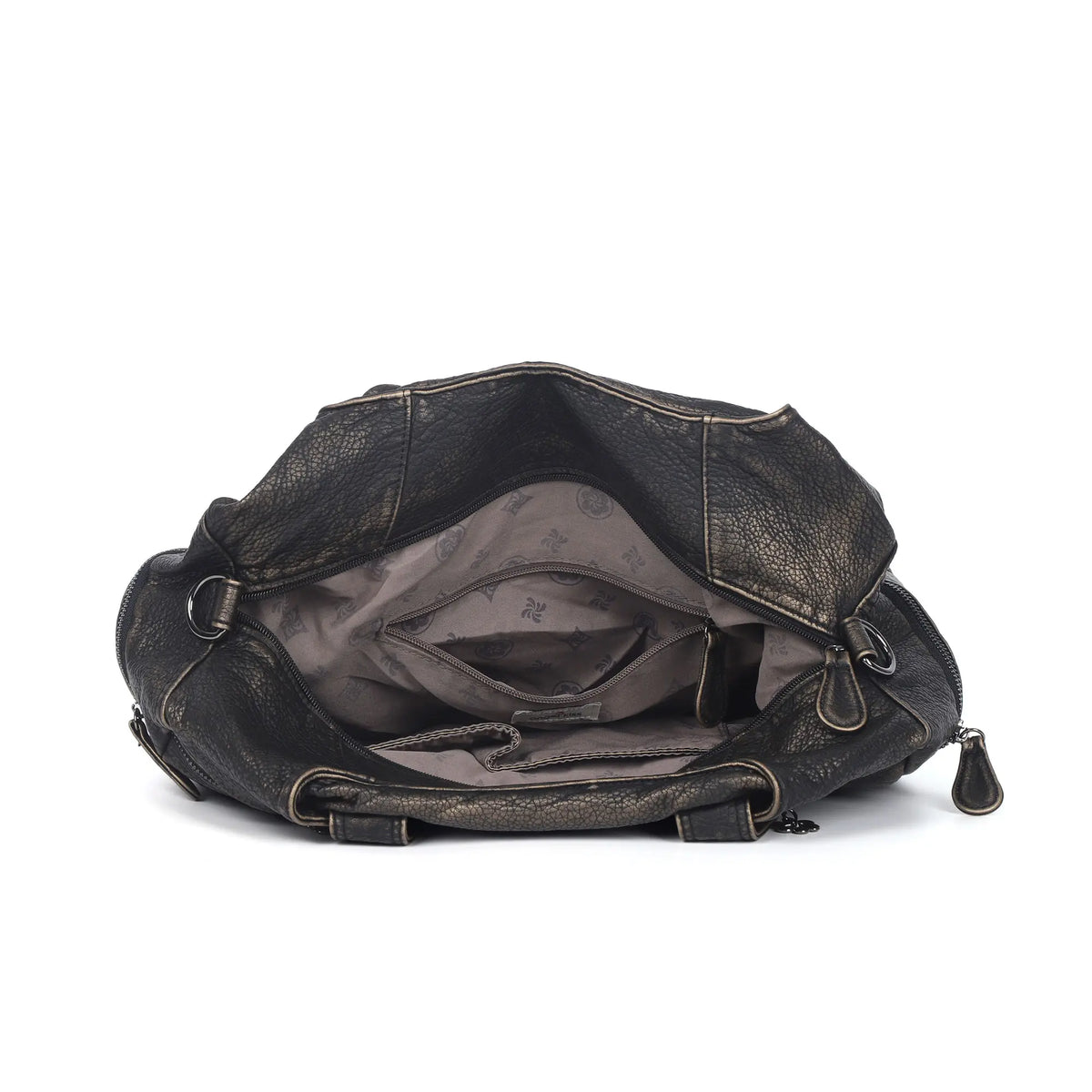 Washed PU Large-Capacity Multi-Pocket Bowler Bag