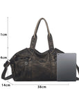 Washed PU Large-Capacity Multi-Pocket Bowler Bag