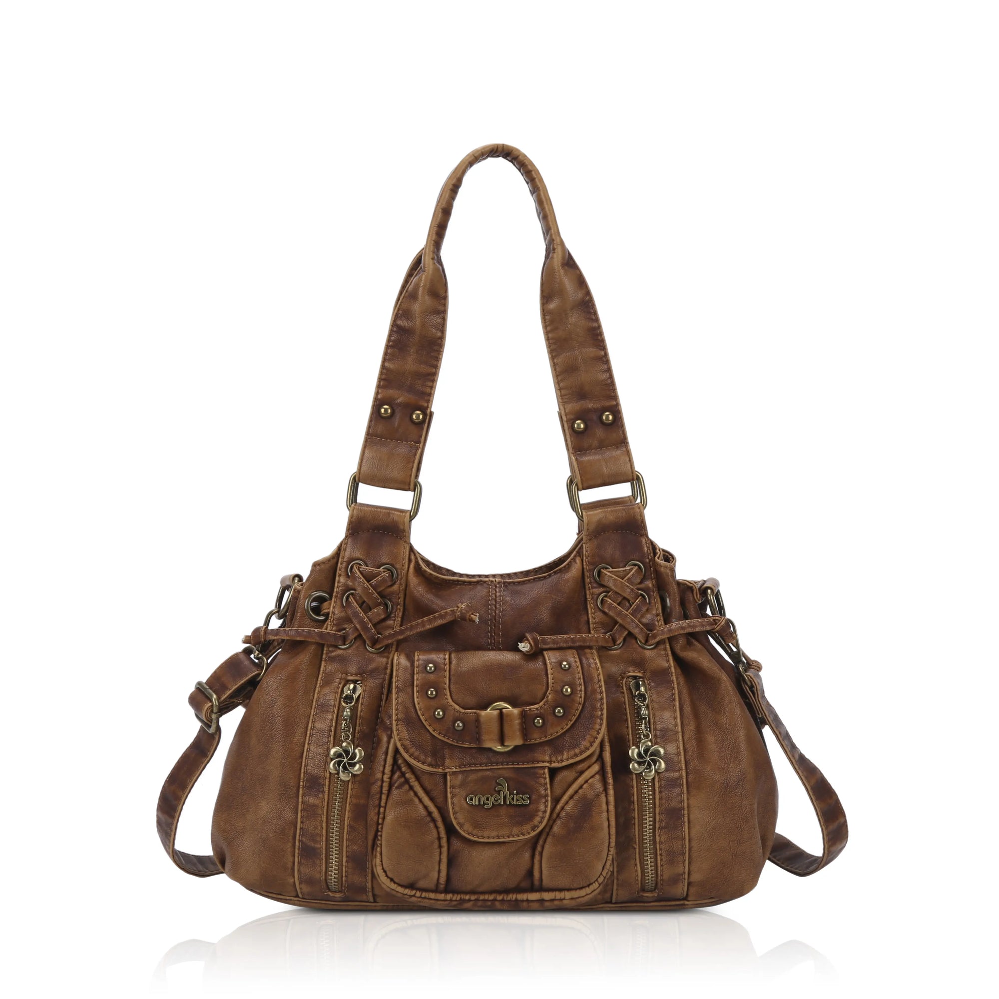 Vintage Multi-Pocket Satchel & Crossbody Bag – Angelkiss Bag Vintage Multi-Pocket Satchel & Crossbody Bag – Angelkiss Bag
