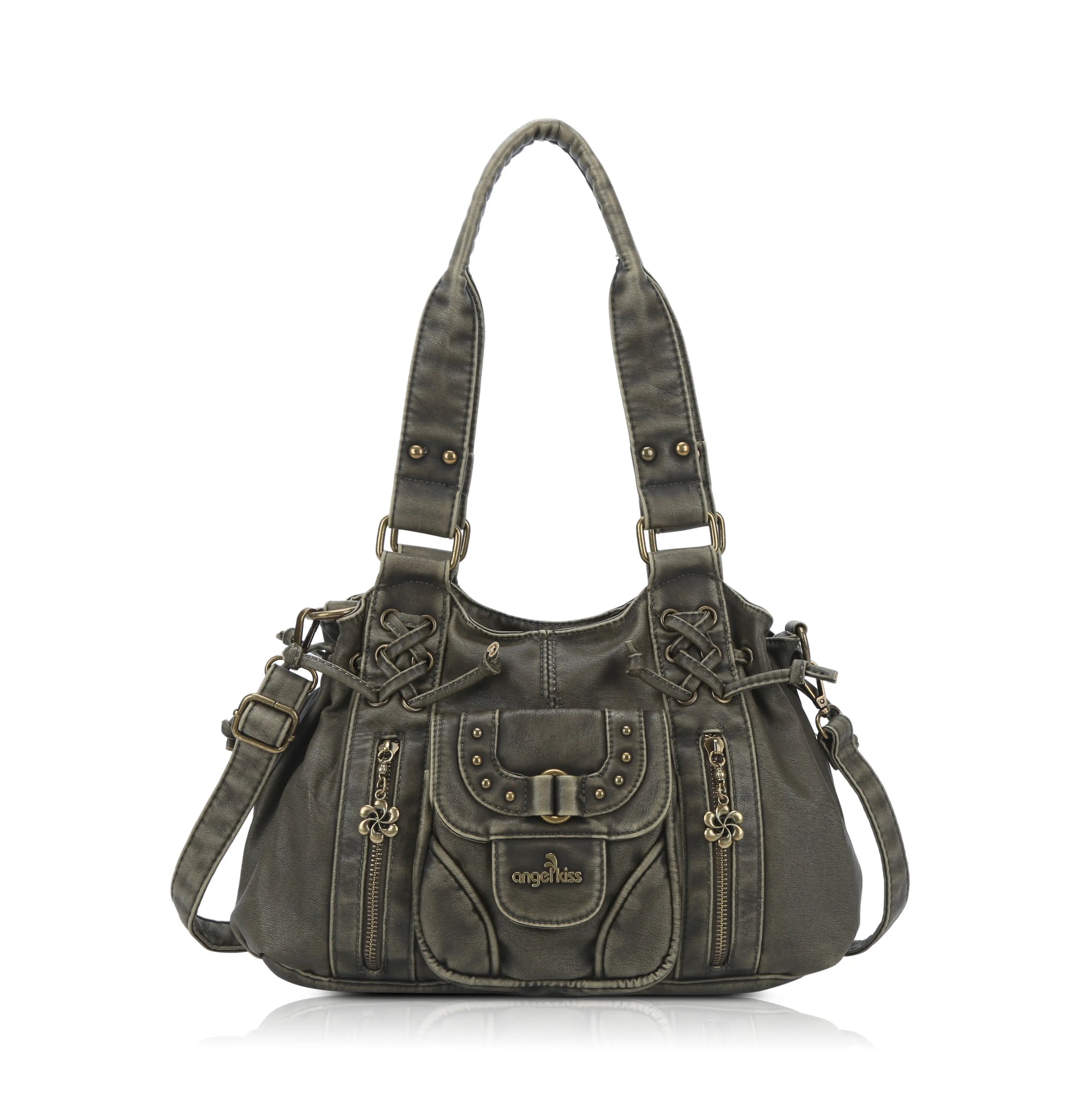 Vintage Multi-Pocket Satchel &amp; Crossbody Bag