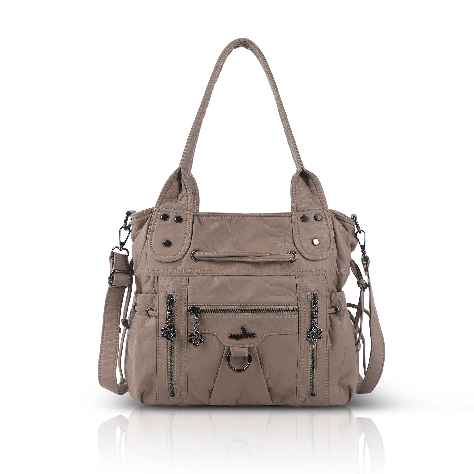 Vegan PU Multi-Pocket Tote Bag, Shoulder & Crossbody – Angelkiss Bag Vegan PU Multi-Pocket Tote Bag, Shoulder & Crossbody – Angelkiss Bag