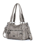 Vintage Studded Vegan Leather Everyday Bag | Custom Hardware