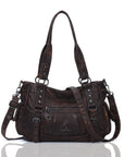 Vintage Studded Vegan Leather Everyday Bag | Custom Hardware