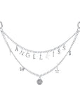 Retro Y2K Double Layer Chain Bag Charm with Letter
