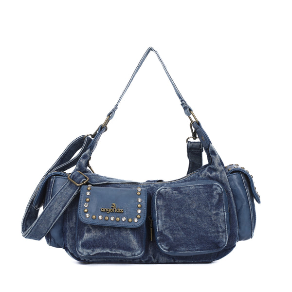 woman Retro Denim three-dimensional light luxury chic daily dinner party handbag