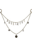 Retro Y2K Double Layer Chain Bag Charm with Letter