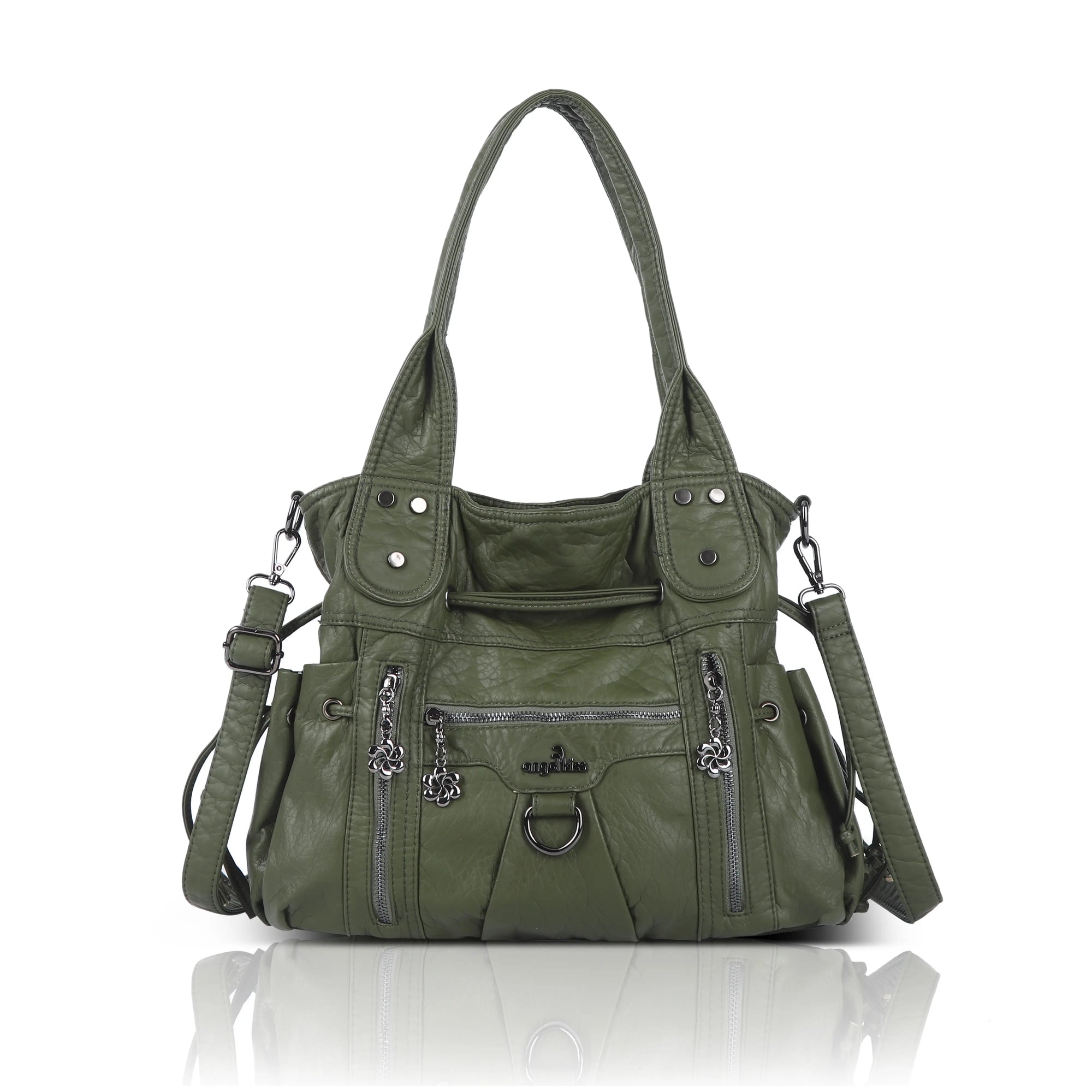 Vegan PU Multi-Pocket Tote Bag, Shoulder & Crossbody – Angelkiss Bag Vegan PU Multi-Pocket Tote Bag, Shoulder & Crossbody – Angelkiss Bag