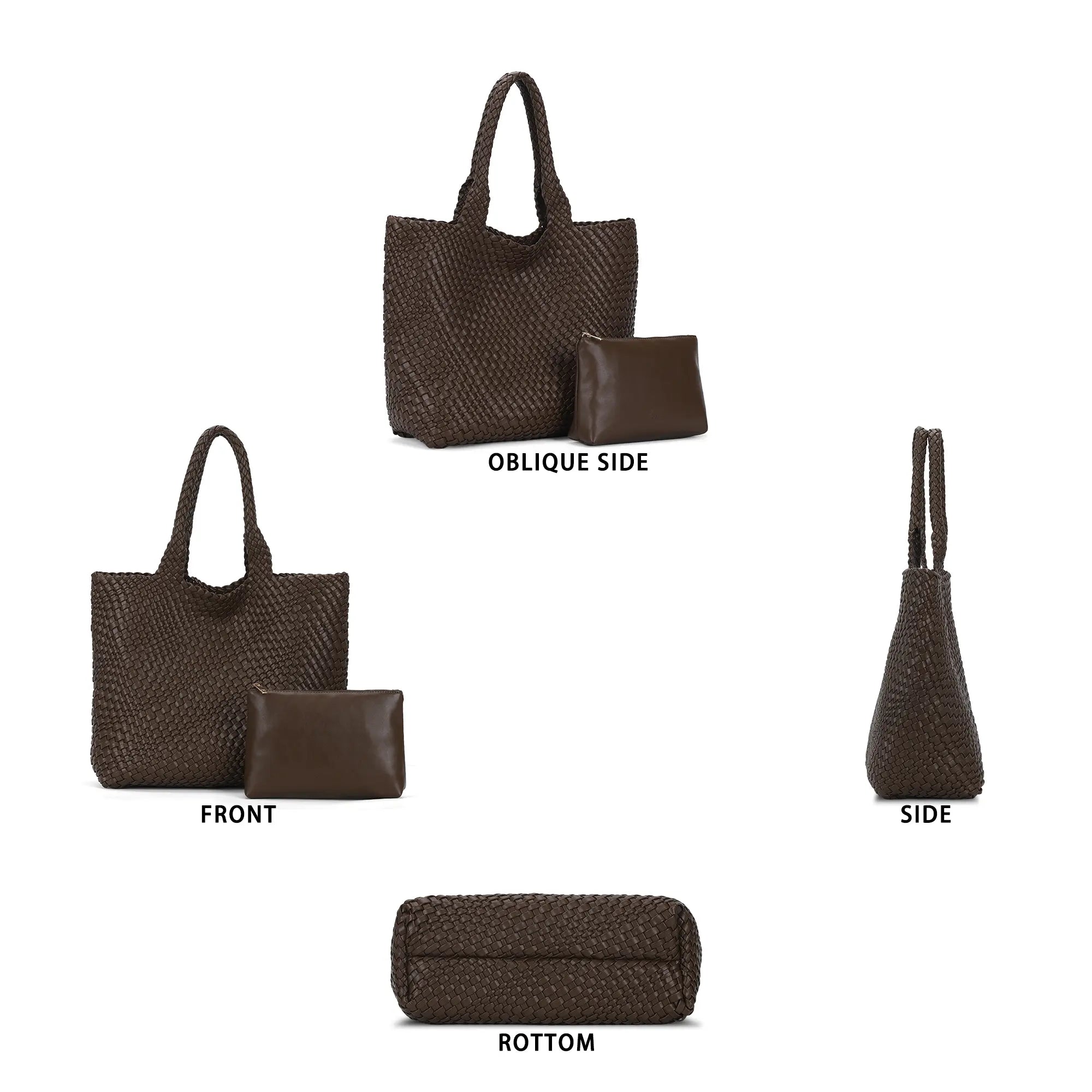 Angelkiss PU Leather Tote Bag with Pouch – Elegant Everyday Handbag