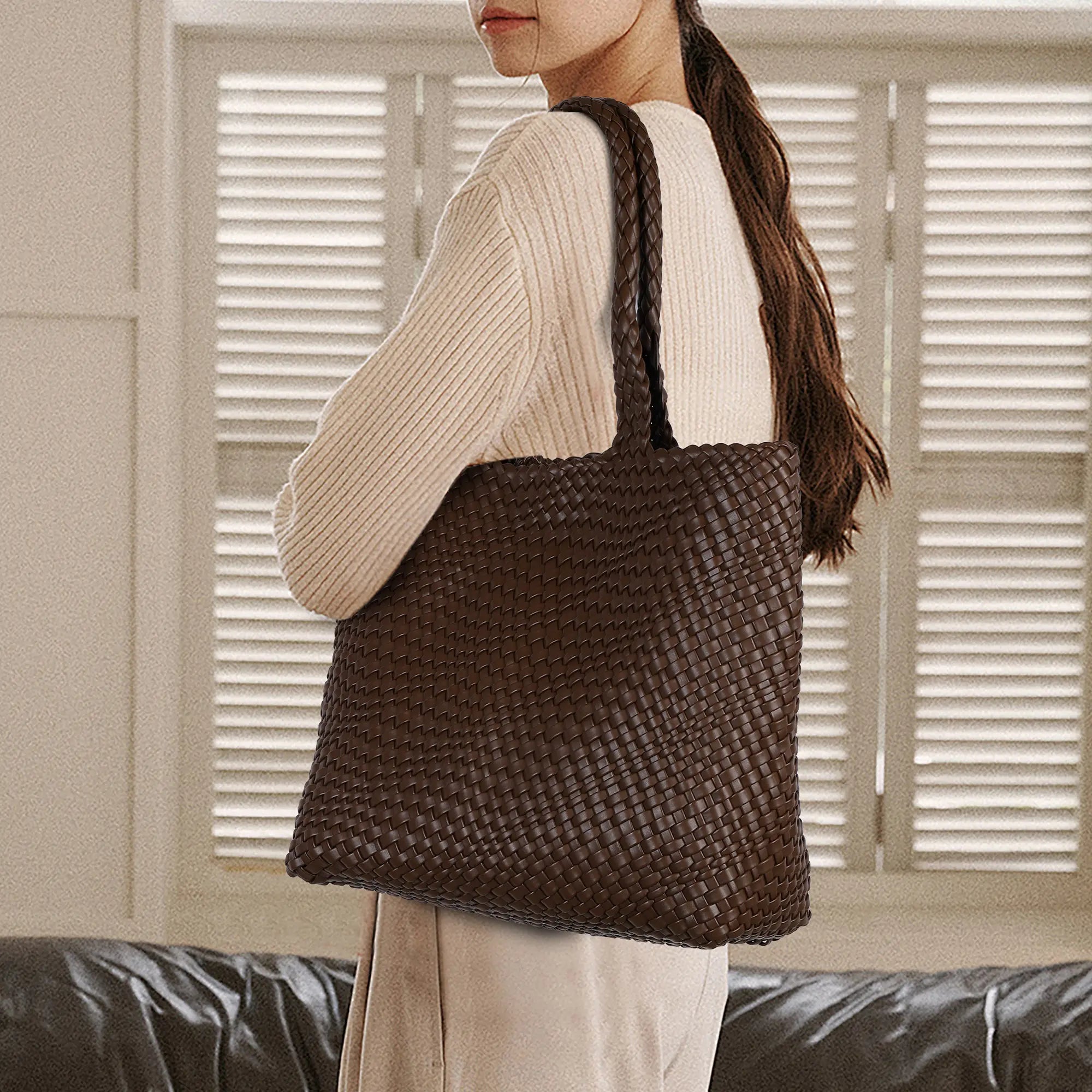 Angelkiss PU Leather Tote Bag with Pouch – Elegant Everyday Handbag