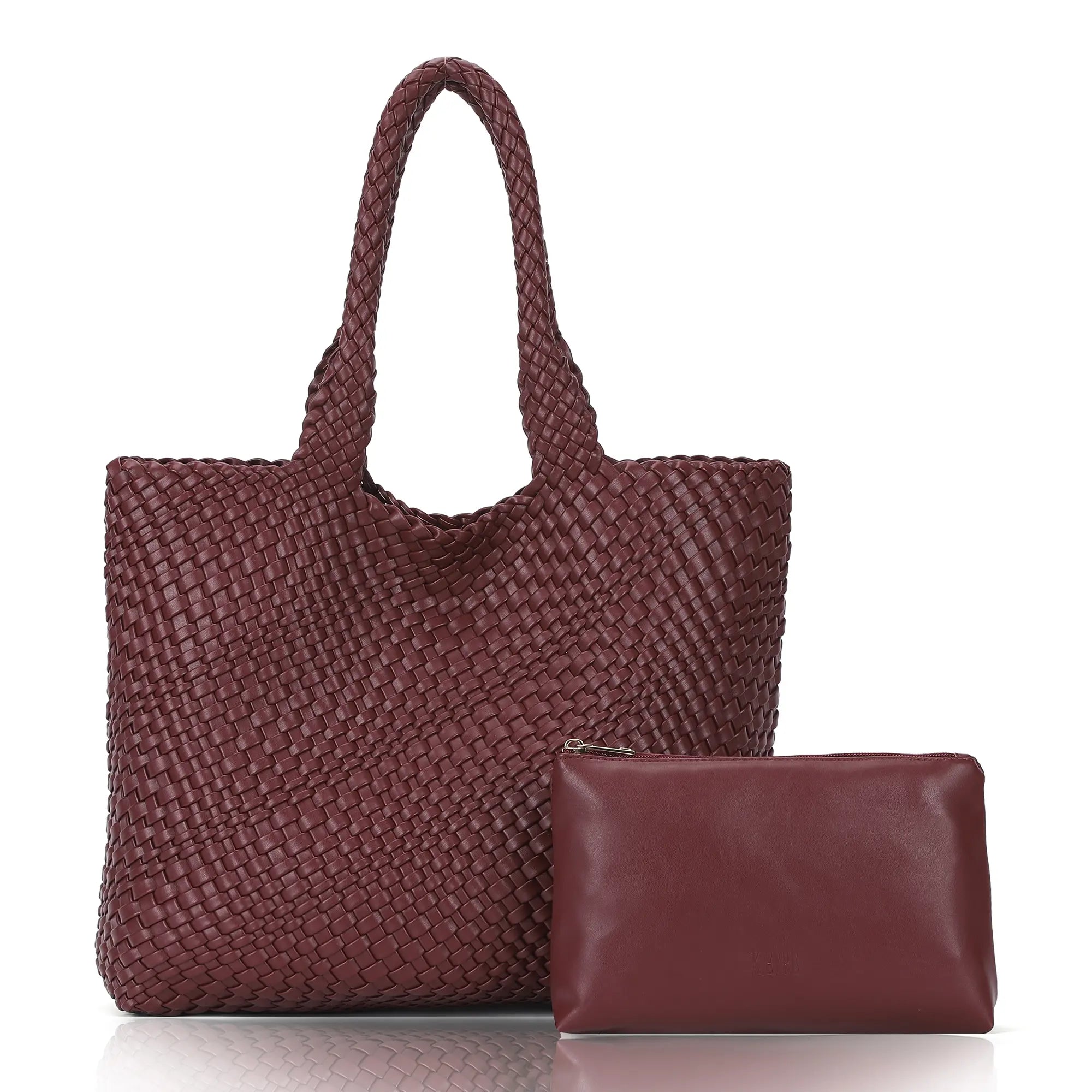 Angelkiss PU Leather Tote Bag with Pouch – Elegant Everyday Handbag