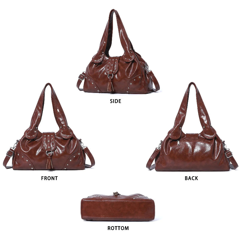 Soft Vegan Leather Tote Fluid Lines · Handheld or Shoulder Style