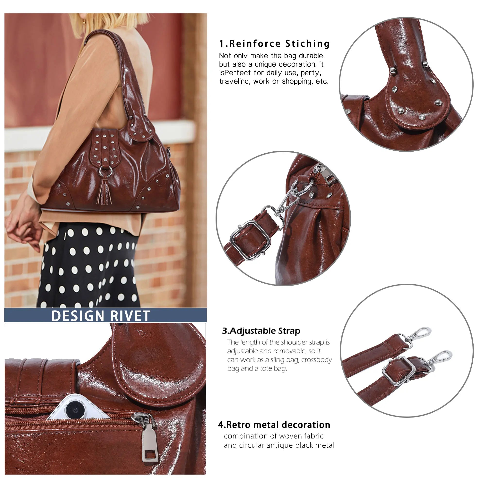 Soft Vegan Leather Tote Fluid Lines · Handheld or Shoulder Style