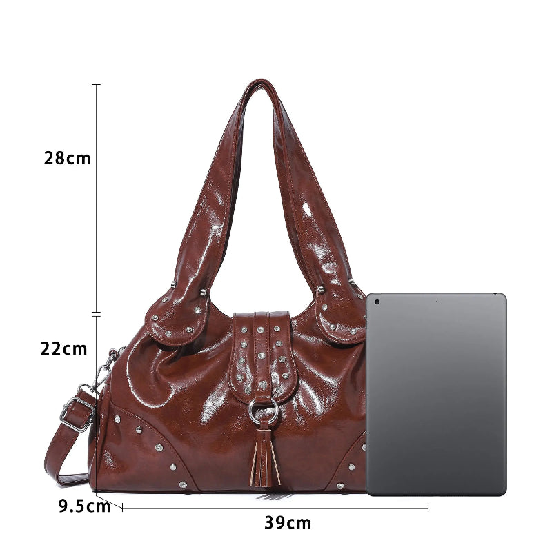 Soft Vegan Leather Tote Fluid Lines · Handheld or Shoulder Style