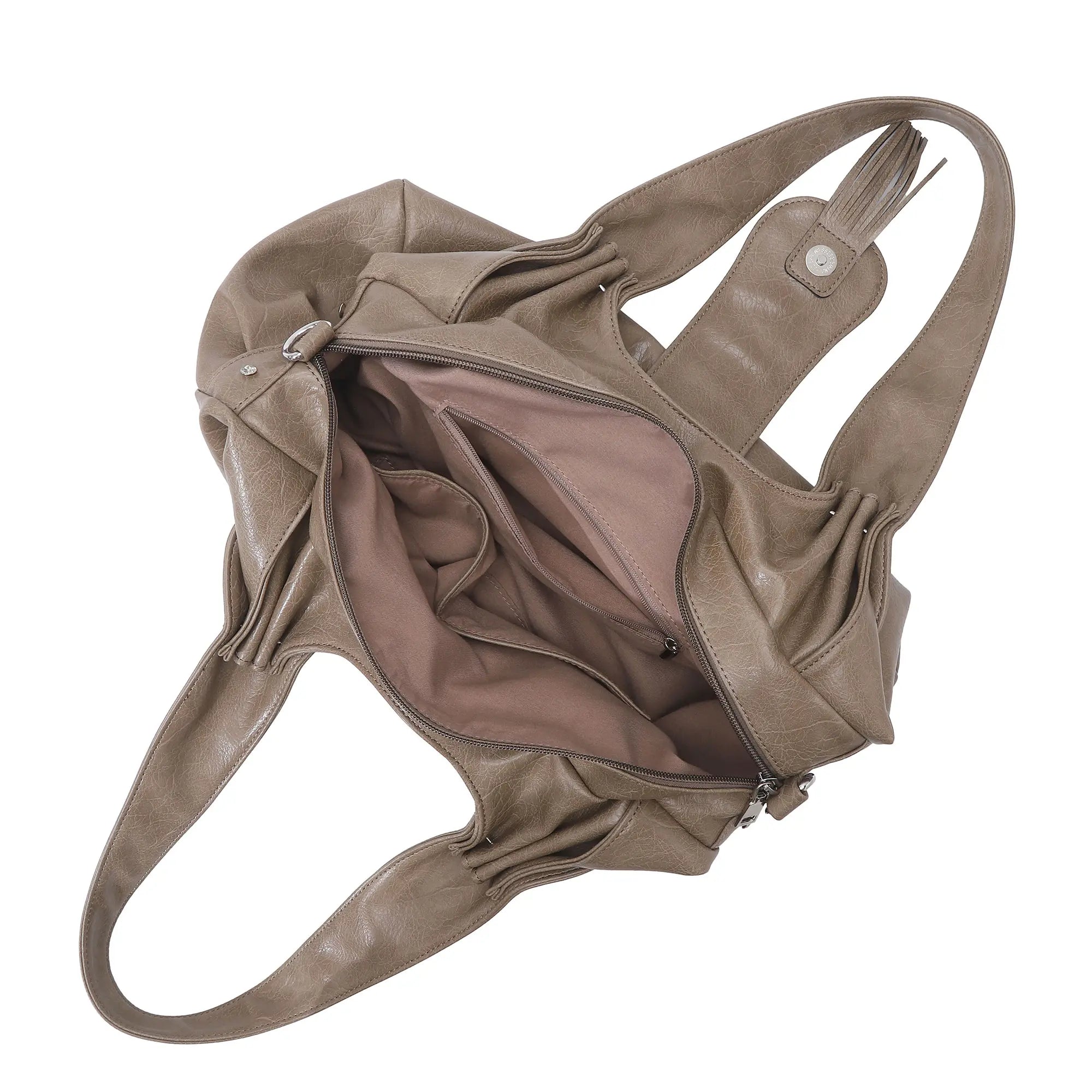 Soft Vegan Leather Tote Fluid Lines · Handheld or Shoulder Style