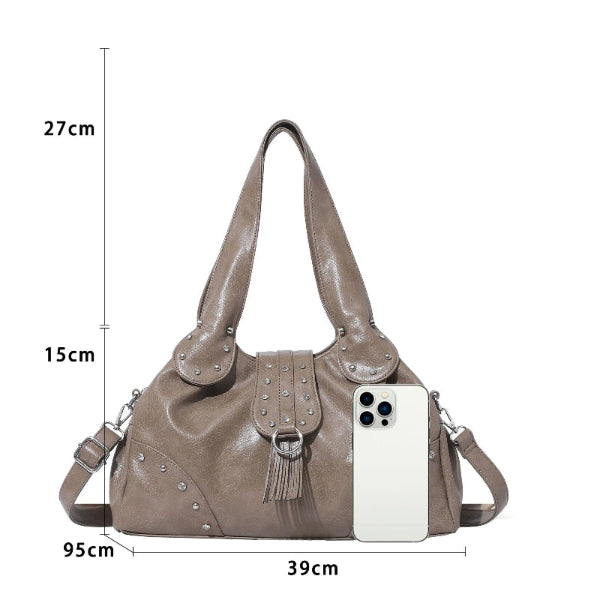 Soft Vegan Leather Tote Fluid Lines · Handheld or Shoulder Style