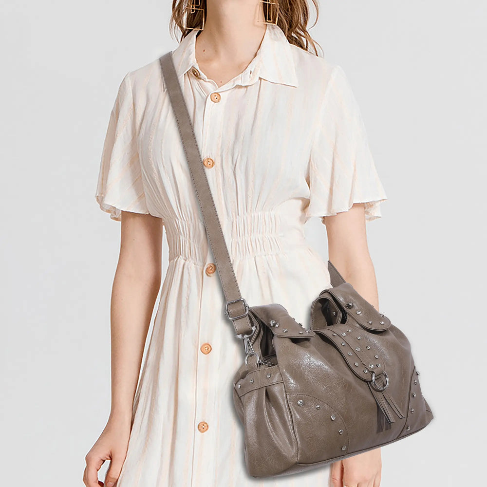 Soft Vegan Leather Tote Fluid Lines · Handheld or Shoulder Style