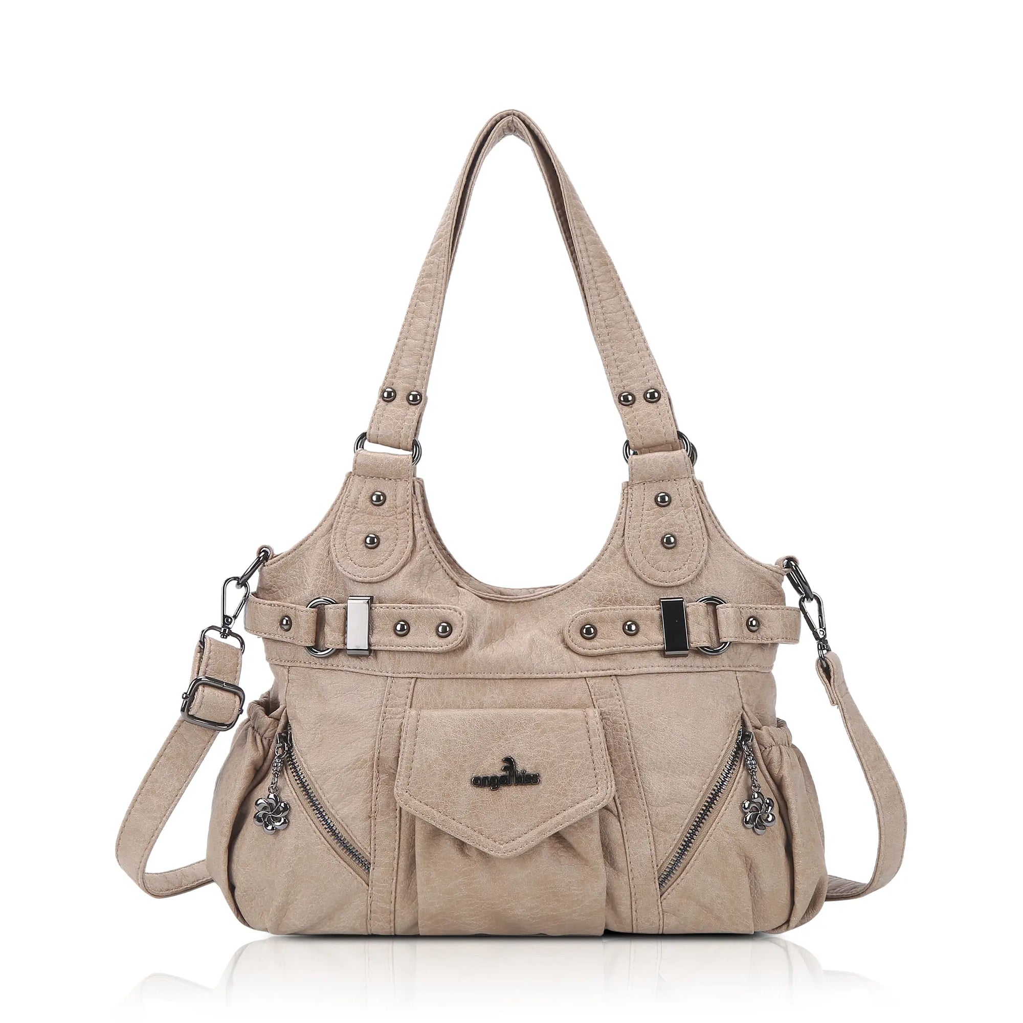 Multi-Pocket Vegan Leather Tote Crossbody Bag | 5 Colors Multi-Pocket Vegan Leather Tote Crossbody Bag | 5 Colors