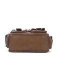Multi-Pocket Soft PU Shoulder Bag with Crossbody Strap