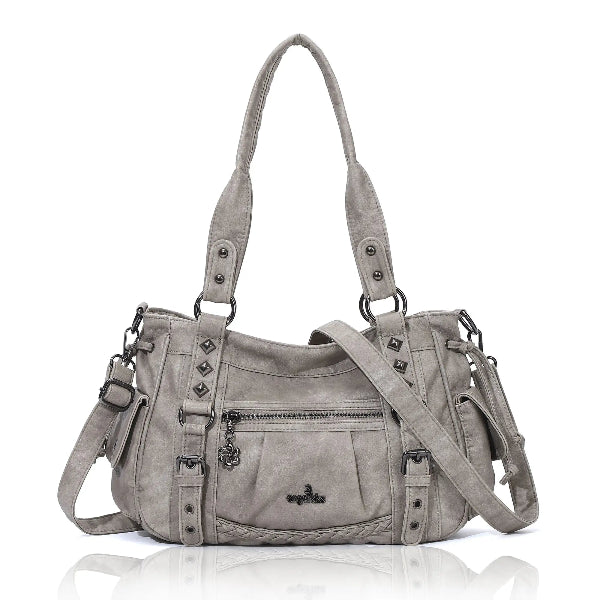 Vintage Studded Vegan Leather Everyday Bag | Custom Hardware