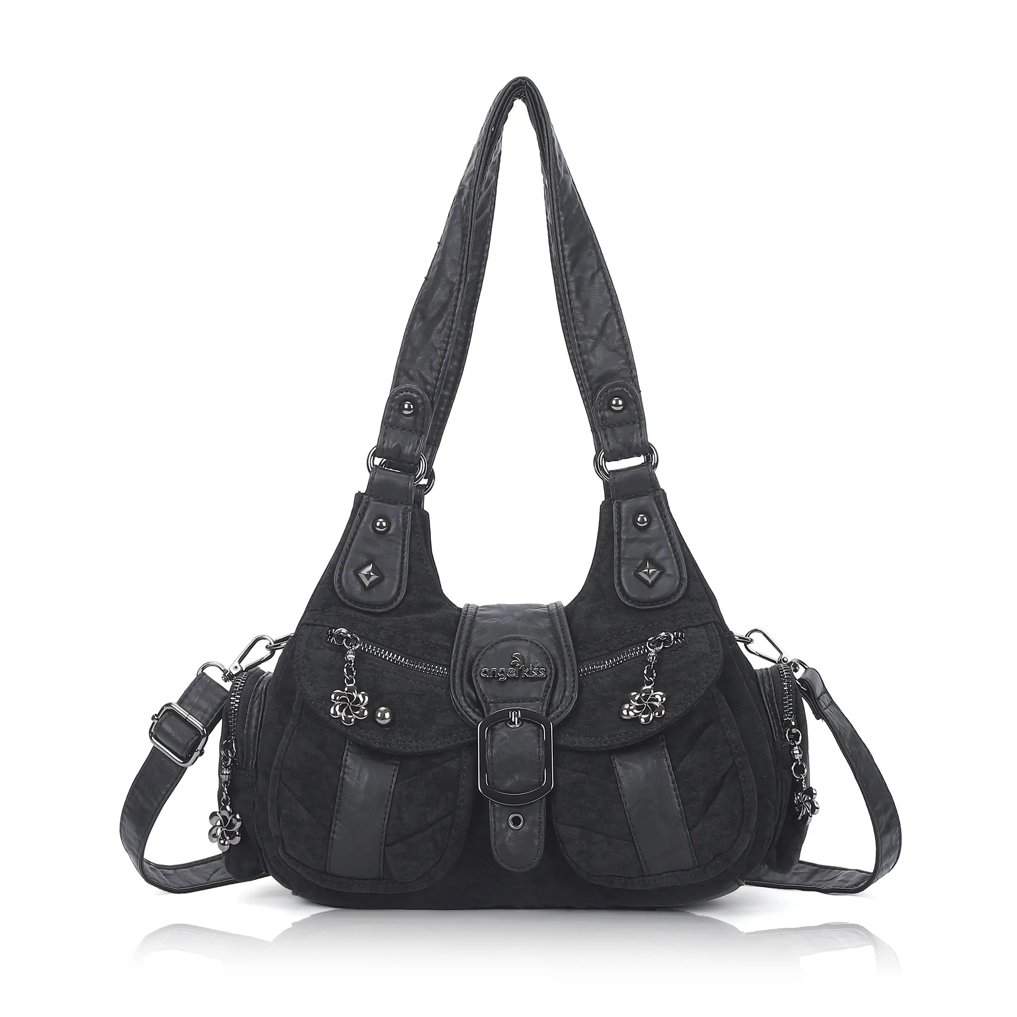 Vintage Utility Multi-Pocket Slouchy Hobo Shoulder Bag