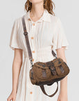Vintage Utility Multi-Pocket Slouchy Hobo Shoulder Bag