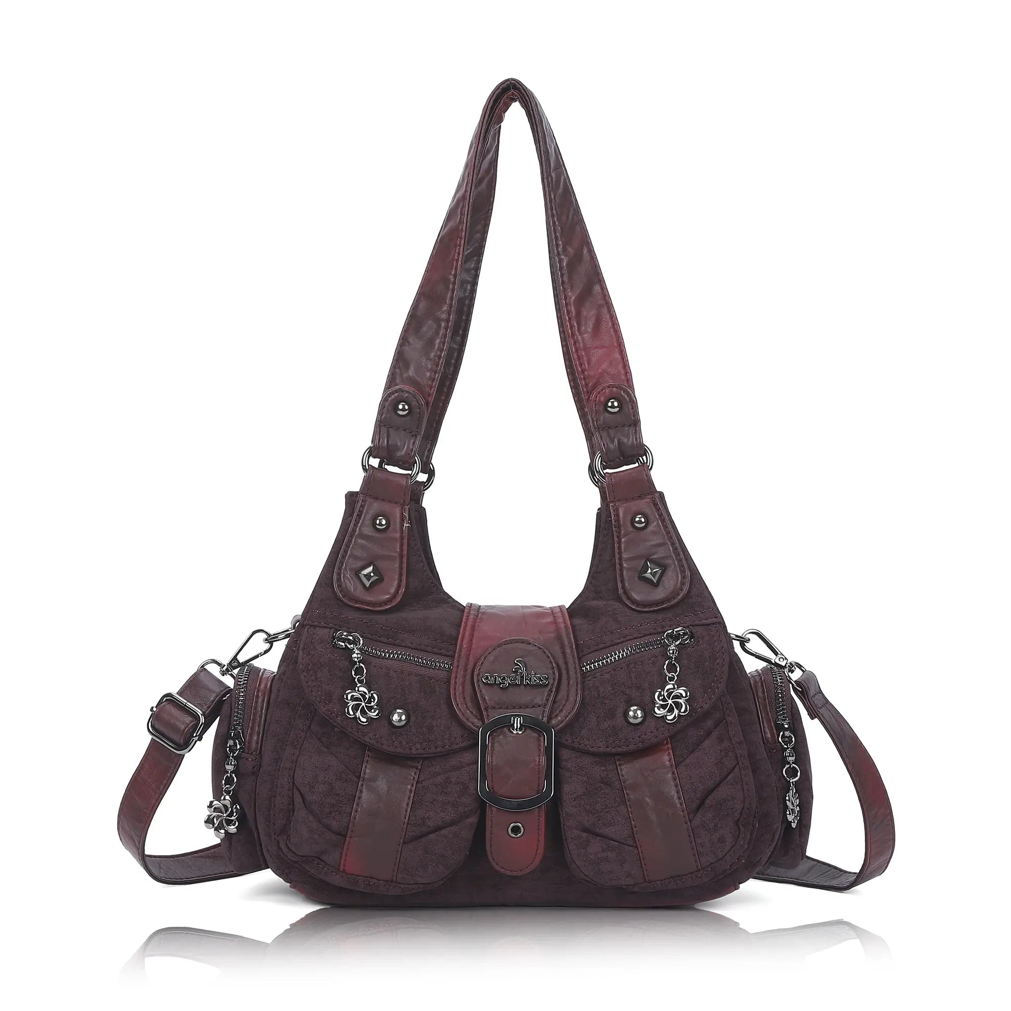 Vintage Utility Multi-Pocket Slouchy Hobo Shoulder Bag