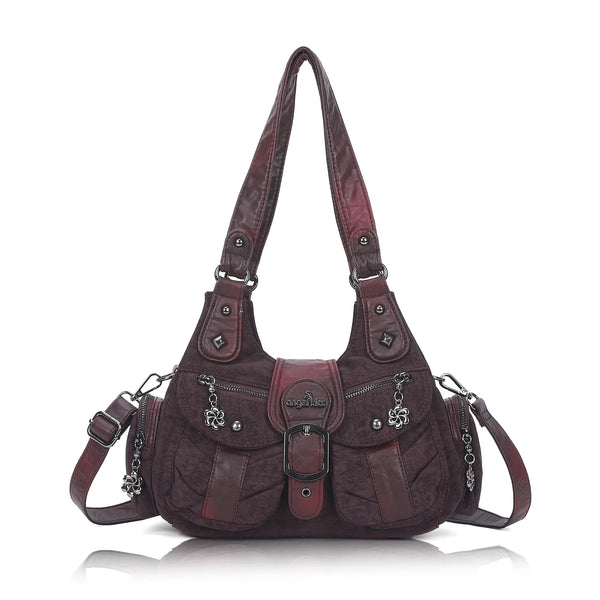 Vintage Utility Multi-Pocket Slouchy Hobo Shoulder Bag