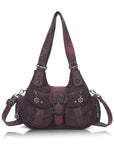 Vintage Utility Multi-Pocket Slouchy Hobo Shoulder Bag