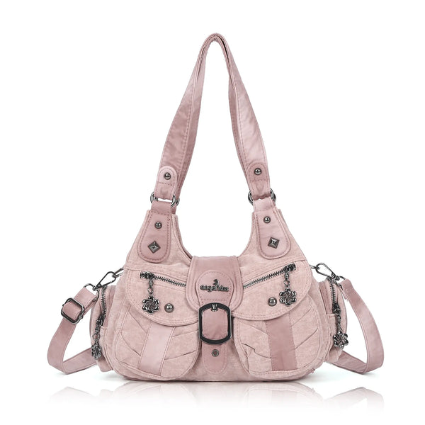 Vintage Utility Multi-Pocket Slouchy Hobo Shoulder Bag