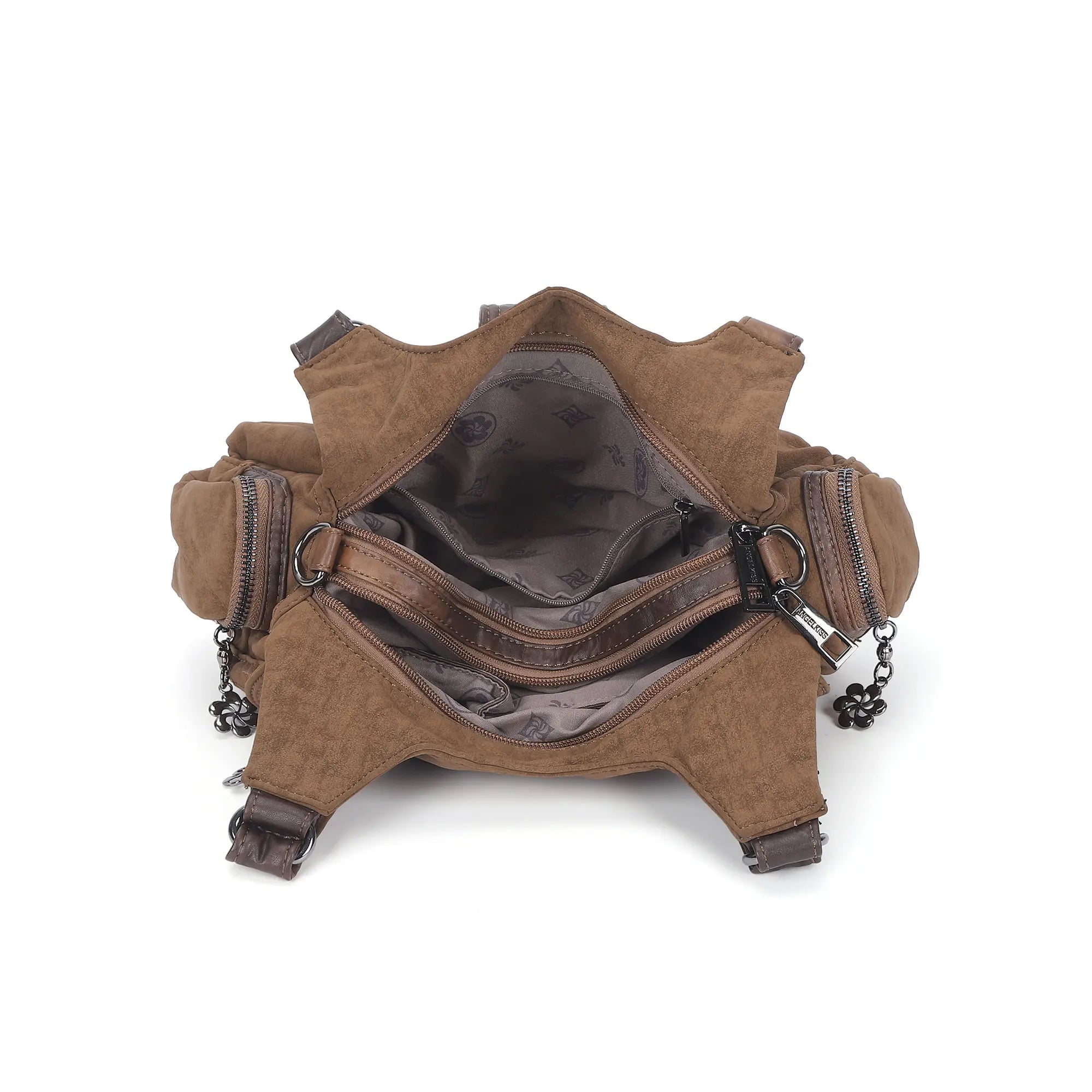 Vintage Utility Multi-Pocket Slouchy Hobo Shoulder Bag