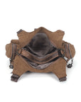 Vintage Utility Multi-Pocket Slouchy Hobo Shoulder Bag