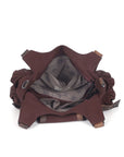 Washed Vintage Multi-Pocket Buckle Shoulder Bag
