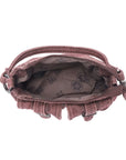 Vintage Utility Multi-Pocket Denim Baguette Shoulder Bag
