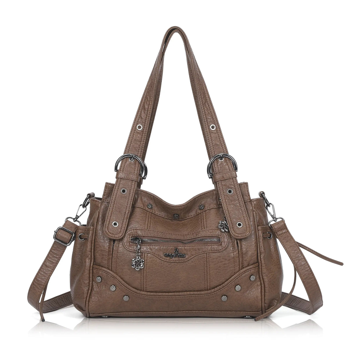 Vintage Biker Multi-Pocket Satchel Shoulder Bag