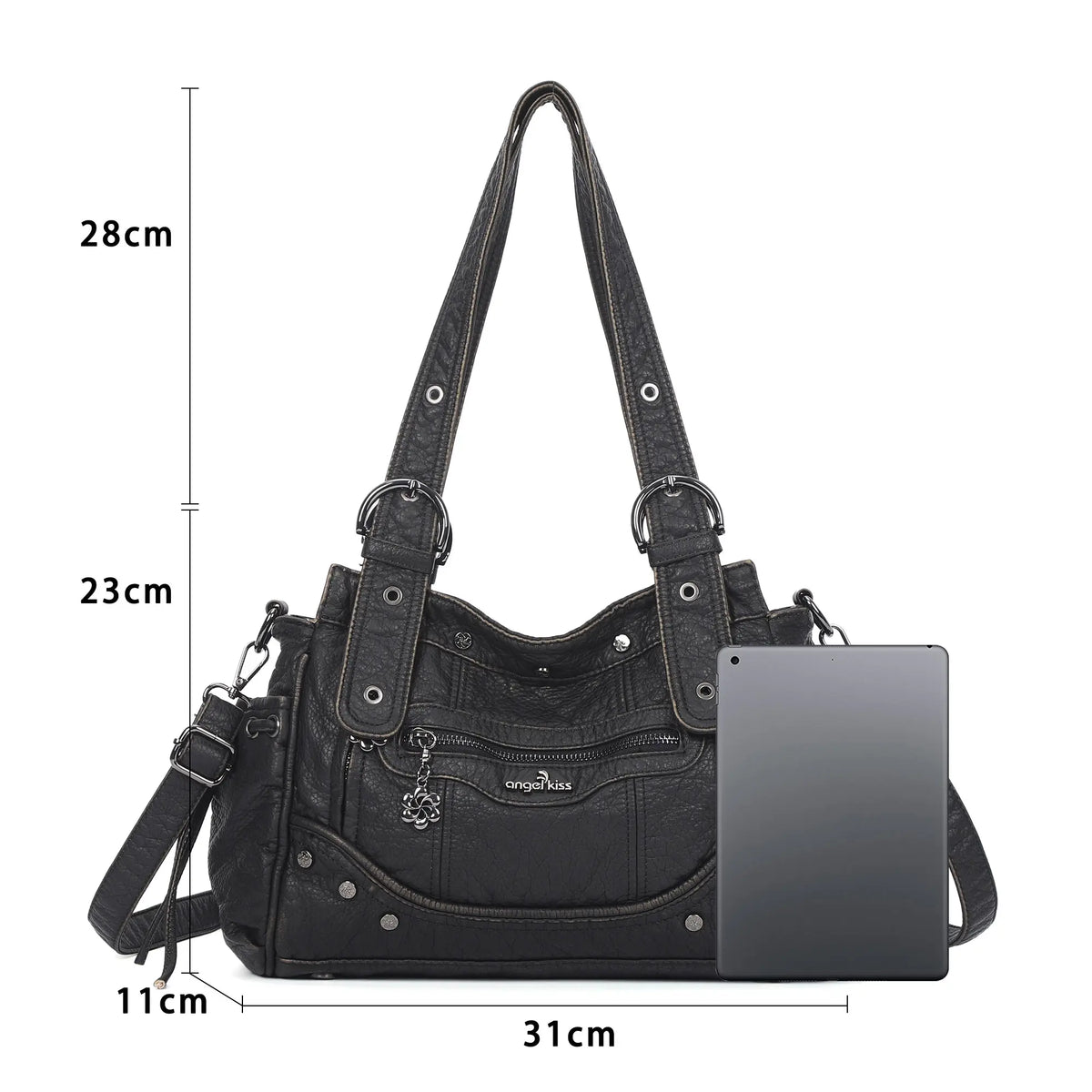 Vintage Biker Multi-Pocket Satchel Shoulder Bag