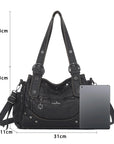 Vintage Biker Multi-Pocket Satchel Shoulder Bag