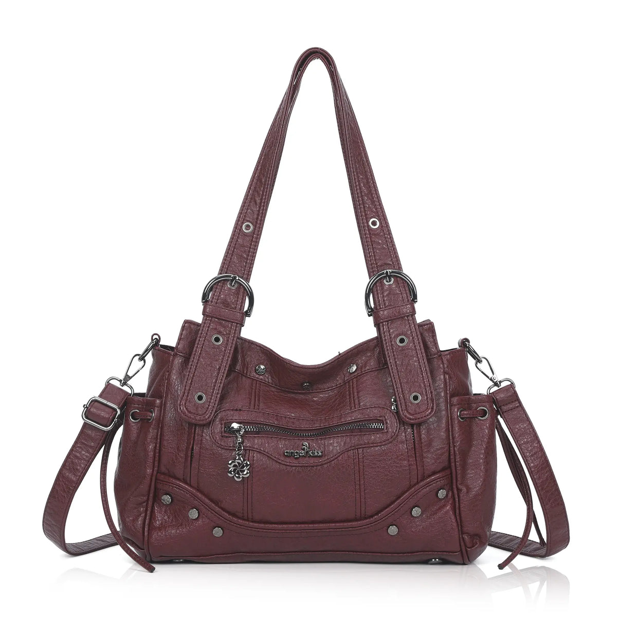 Vintage Biker Multi-Pocket Satchel Shoulder Bag