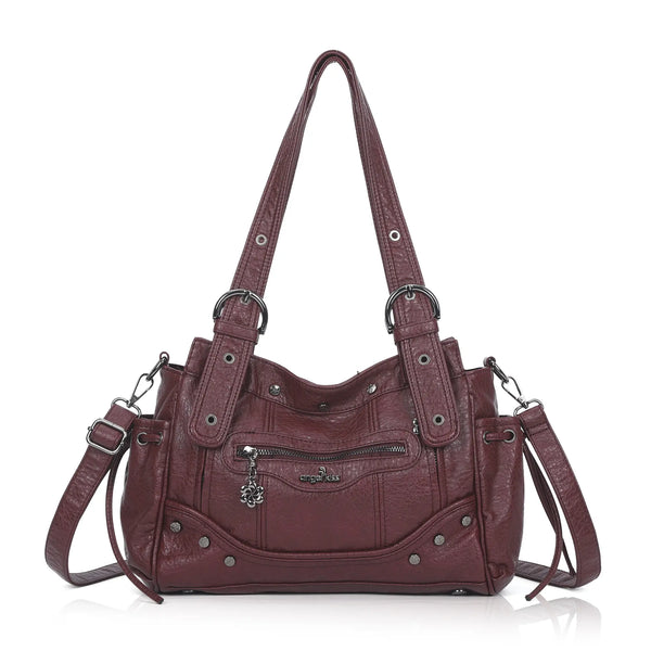 Vintage Biker Multi-Pocket Satchel Shoulder Bag