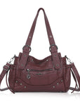 Vintage Biker Multi-Pocket Satchel Shoulder Bag
