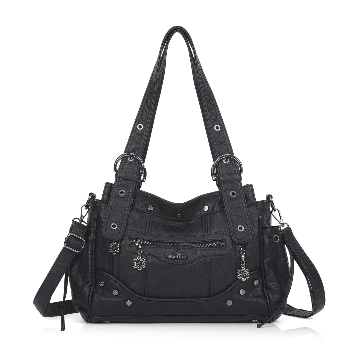 Vintage Biker Multi-Pocket Satchel Shoulder Bag