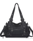 Vintage Biker Multi-Pocket Satchel Shoulder Bag