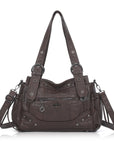 Vintage Biker Multi-Pocket Satchel Shoulder Bag