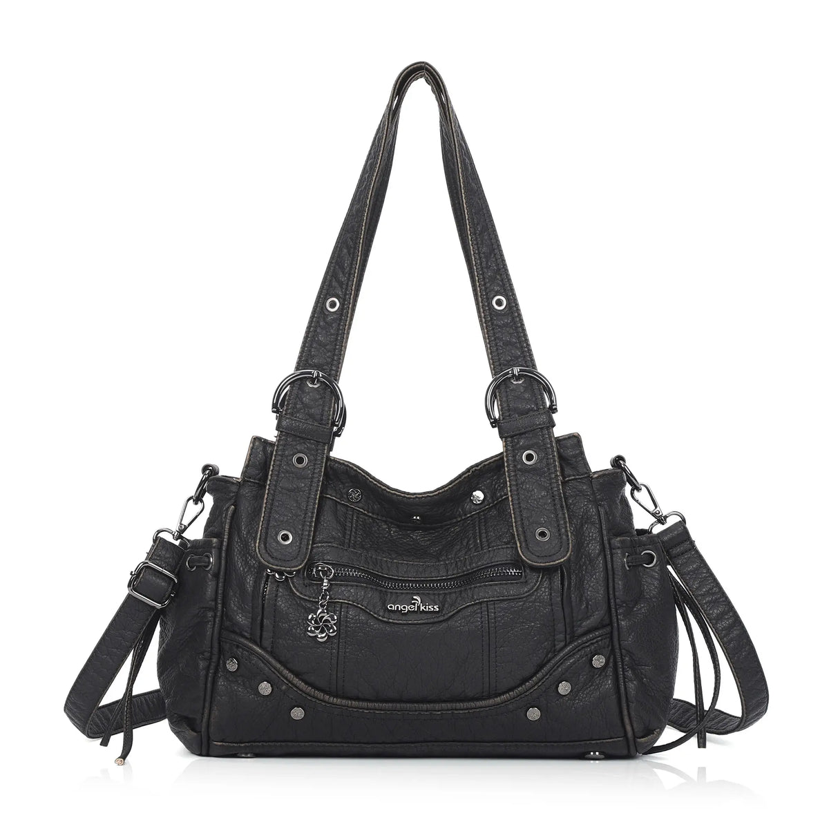 Vintage Biker Multi-Pocket Satchel Shoulder Bag