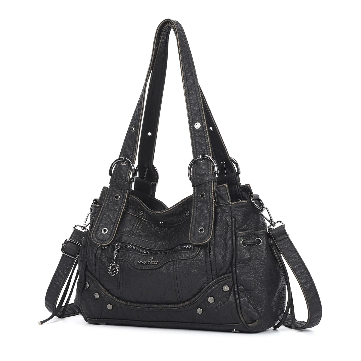 Vintage Biker Multi-Pocket Satchel Shoulder Bag