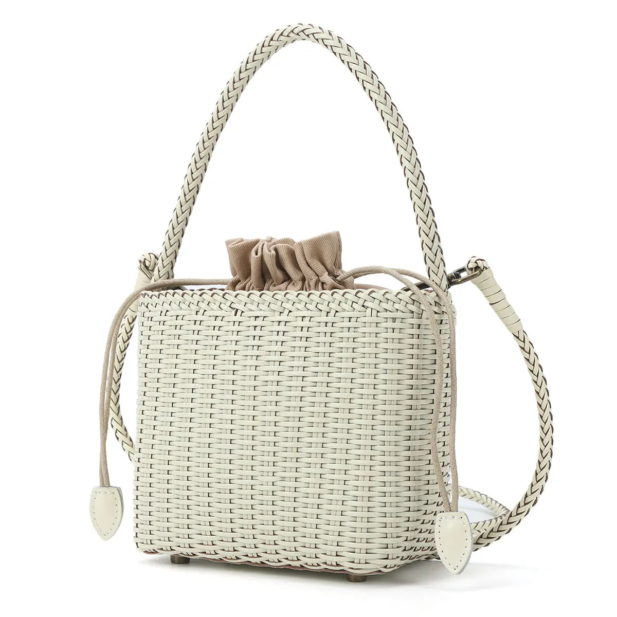 Boho Vintage Woven Beige Beach Tote Bag