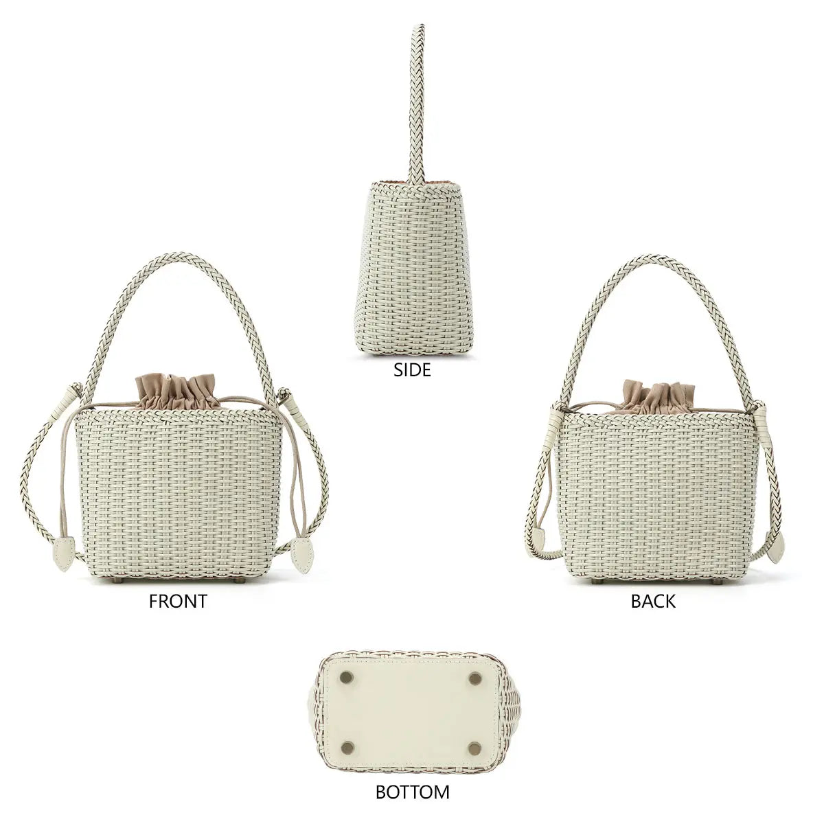 Boho Vintage Woven Beige Beach Tote Bag
