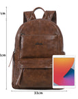 Outdoor Travel Backpack – Vintage Vegan Leather Hiking Daypack with Multi-Pocket Design | Angelkiss