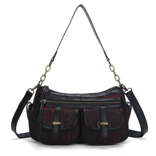 Classic fashion leopard print diagonal shoulder bag Tote purse