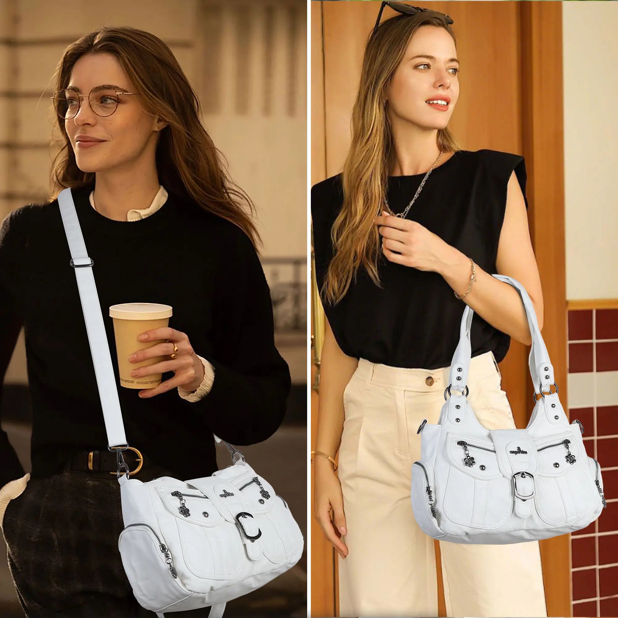 Bolso hobo retro multicompartimentos de gran capacidad para mujer | Bolso Angel Kiss